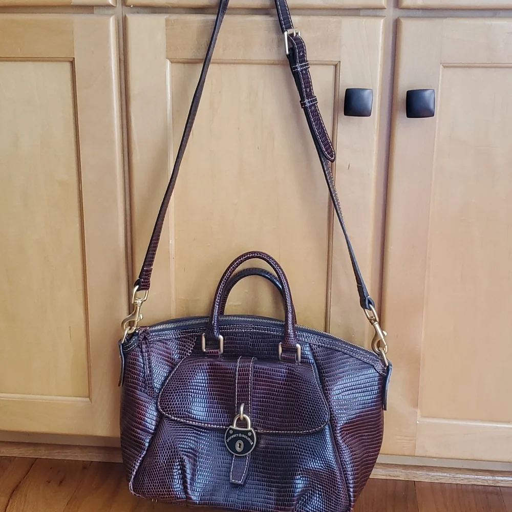 Dooney & Bourke Santorini Lizard Embossed Leather Satchel